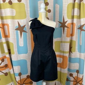 Shoulder Bow Express Black Cotton Romper NWT S